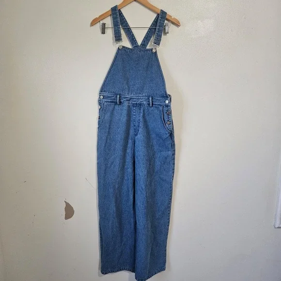 Ledair Los‎ Angeles Denim Overalls Women Blue Wide Leg Jumpsuit Size 38/S/4 - Picture 2 of 7